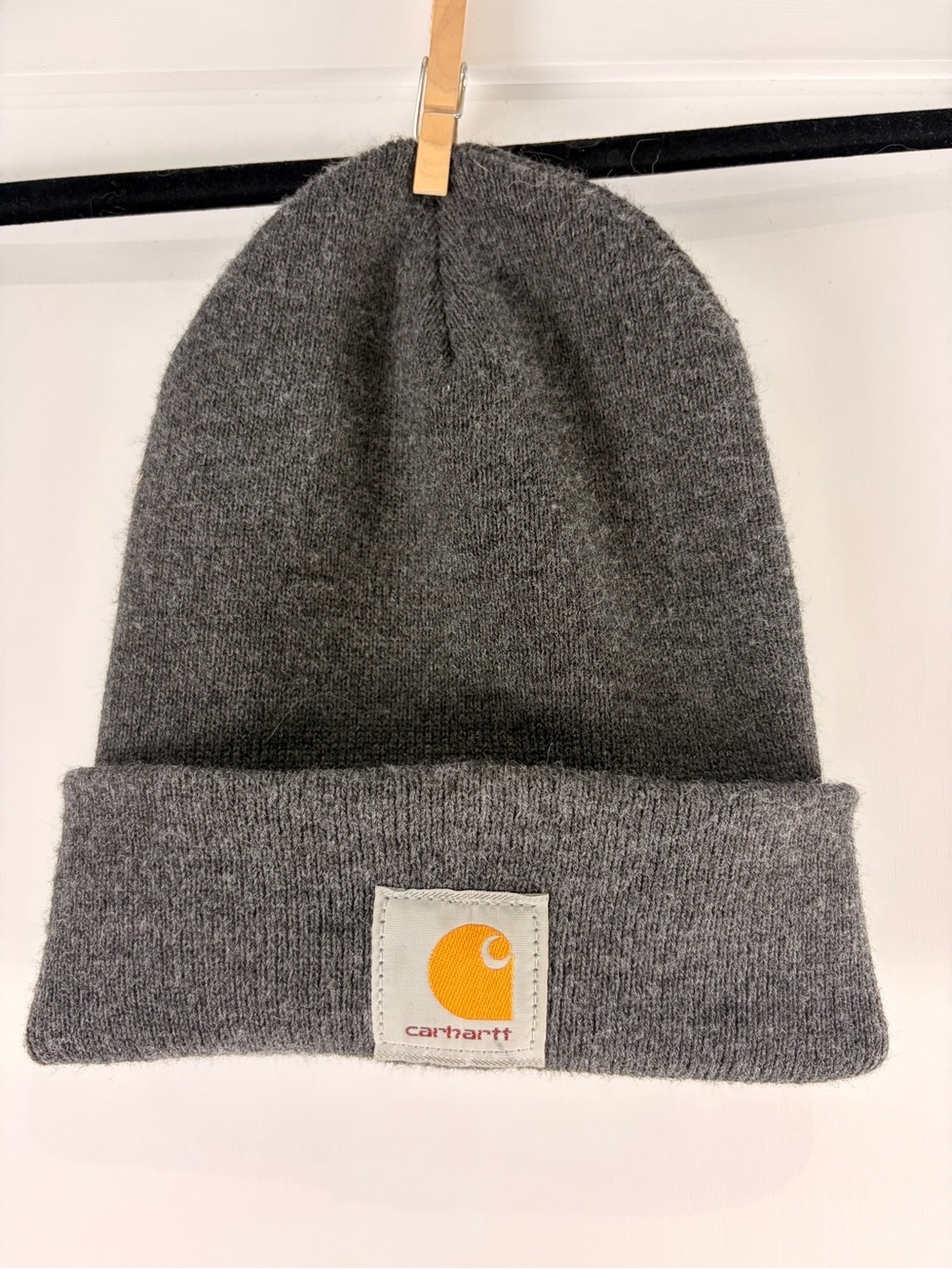 Carhartt Gray Knit Cuffed Beanie Made in USA
